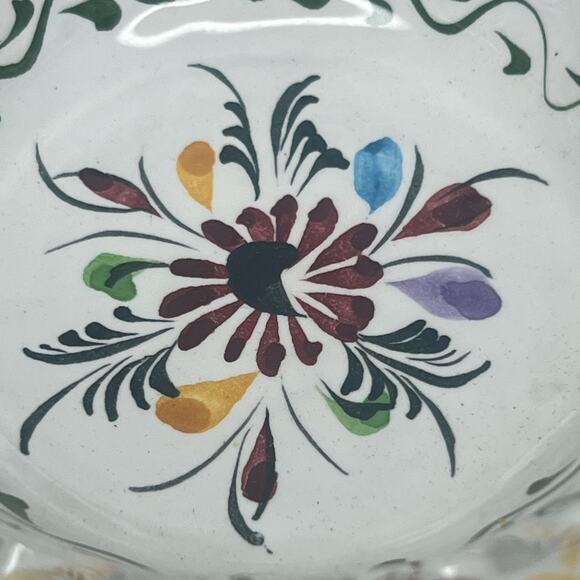 Vtg Horchow Collection Hand Painted Portugal Reticulated Bowl Pierced Faience - Picture 5 of 9